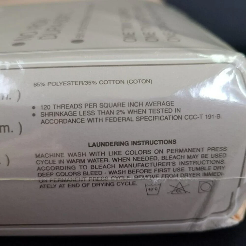 Cannon Monticello Twin Sheet Set Peach Color Cottagecore‎ 3 Piece Blend Vtg New